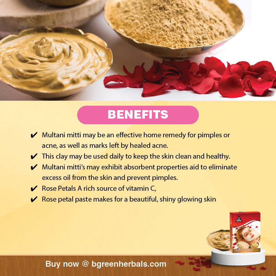 MaaRedu Multhani Mitti and Rose Petal Face Pack Powder