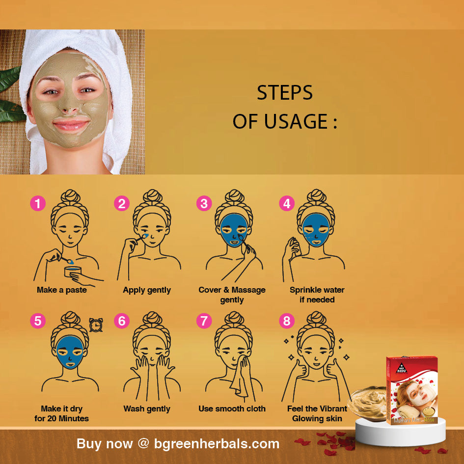 MaaRedu Multhani Mitti and Rose Petal Face Pack Powder
