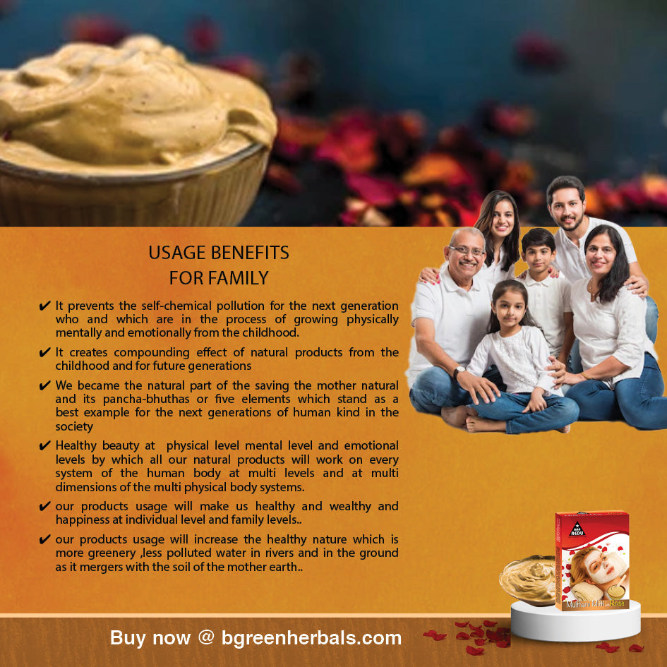 MaaRedu Multhani Mitti and Rose Petal Face Pack Powder
