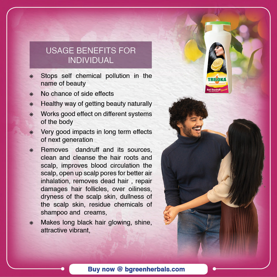 Triloka Anti Dandruff Special Head bathing powder