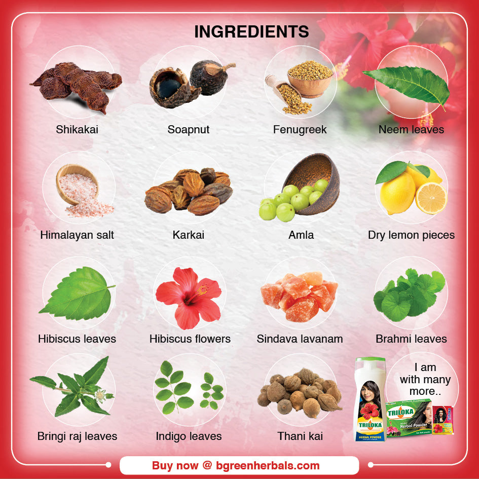 Triloka Hibiscus Head Bathing Powder