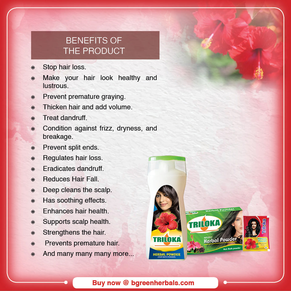 Triloka Hibiscus Head Bathing Powder