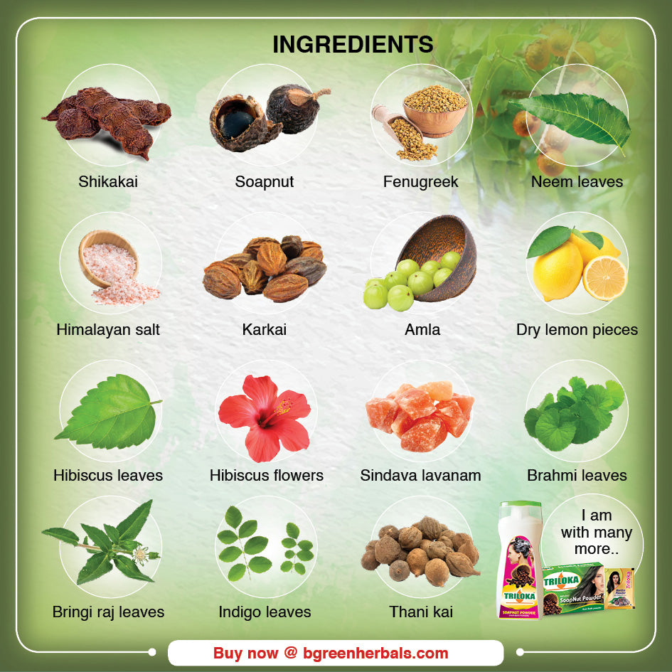 Triloka Reetha(Soapnut) Head Bathing Powder